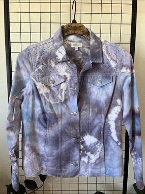 Upcycled croft & barrow Purple Tie-Dye Denim Jacket